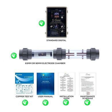 Система обеззараживания для бассейна E-Clear до 150 м3 (MKX/CFSI-150) Гидролиз + ионизация Cu/Ag