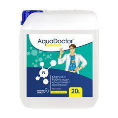 , AquaDoctor, Від водоростей та каламутності, Жидкость, 20 л, Канистра, Для бассейнов, 12 месяцев, Китай