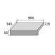 Бортовая Г-образная плитка Aquaviva Montagna Light Gray, 595x345x50(20) мм