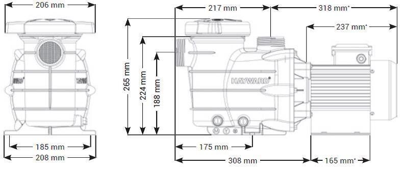 Насос для бассейна Hayward Power Flo II 10 м3/г, 220В, 0,55кВТ