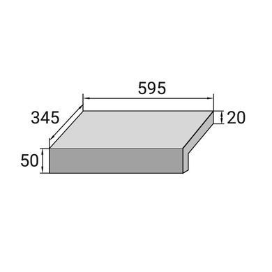 Бортовая плитка Aquaviva Granito Light Gray, Г-образная, 595x345x50(20)