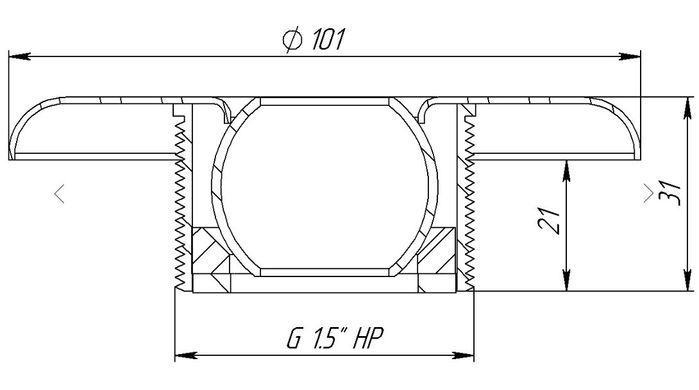 Форсунка стеновая для бассейна Стандарт РН11/2" нерж. (бетон)