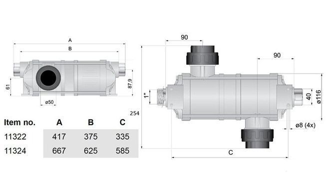 Теплообменник для бассейна Pahlen 75 кВт Hi-Temp Titan