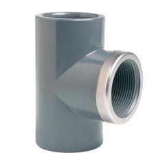 Тройник ПВХ Effast 90&deg; c металлическим кольцом d20x1/2"