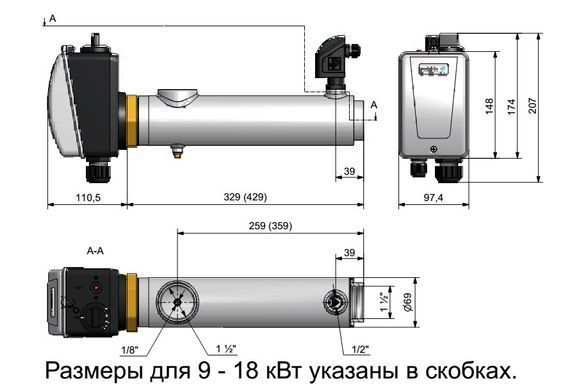 Электронагреватель для бассейна 3 кВт Pahlen Compact (incoloy)