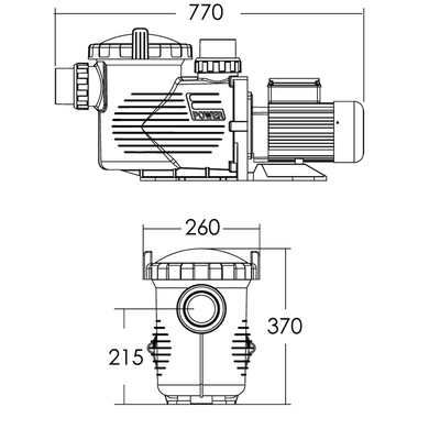 Насос для бассейна Emaux EPH400 (380В, 38.5 м3/час, 4HP)