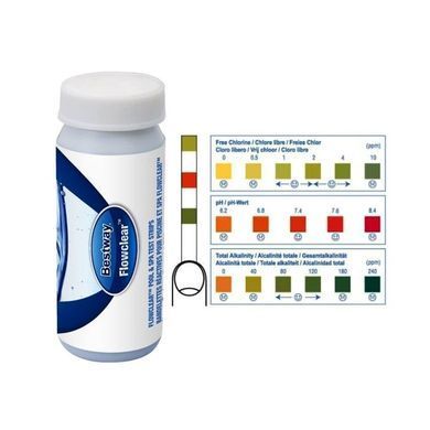 Тестовые полоски Bestway 58142 3-в-1 (свободный хлор, рН, общая щёлочность)
