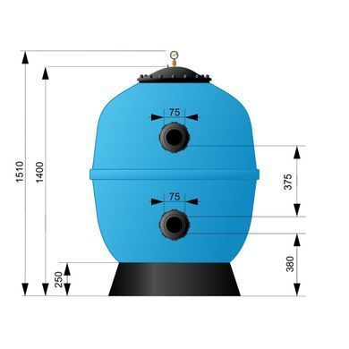 Фильтр для бассейна AquaViva M1050 (43 м3/ч, D1050)