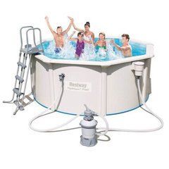 Сборный бассейн Bestway Hydrium 56566 (300x120 см) с песочным фильтром, лестницей и тентом