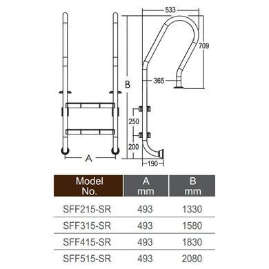 Лестница для бассейна Emaux Mixta SFF415-SR (4 ступ.)