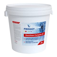 Таблетки для бассейна хлор 3 в 1 (хлор, альгицид, флокулянт) FROGGY Desiclean Complex 20 в таблетках по 20 г 25 кг