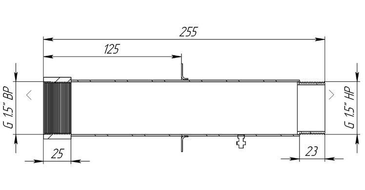 Стеновой проход для бассейна из нерж. 1 1/2''x250мм